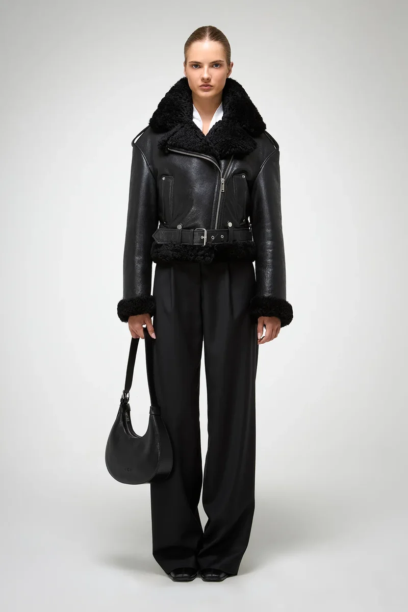 Tierra - Schwarze Lammfelljacke