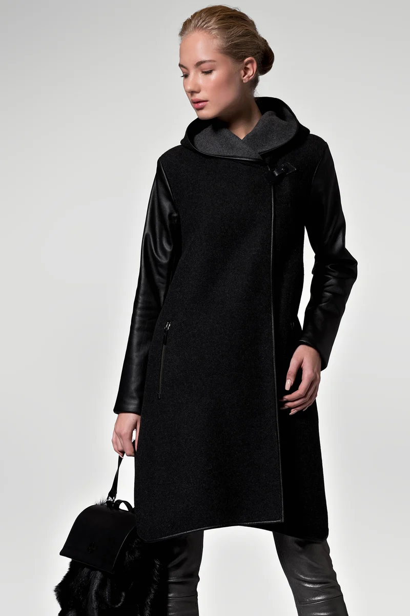 Anthrazit grau Wolljacke