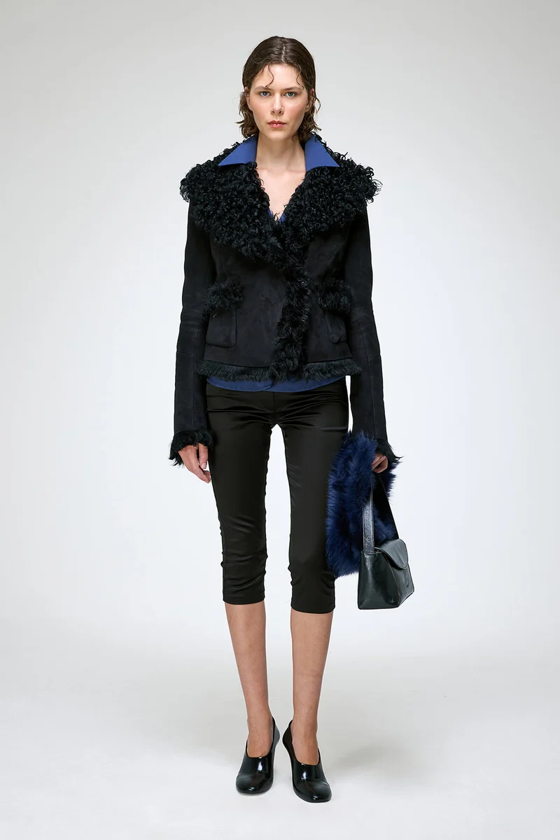 Filipa - Schwarze Lammfelljacke