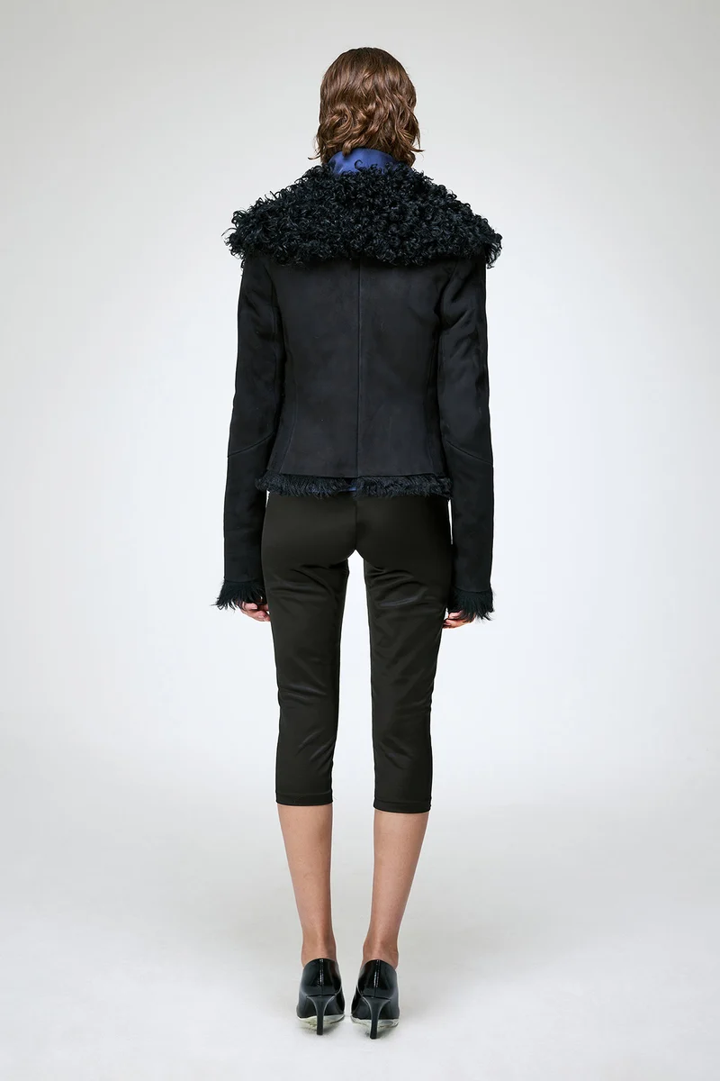 Filipa - Schwarze Lammfelljacke