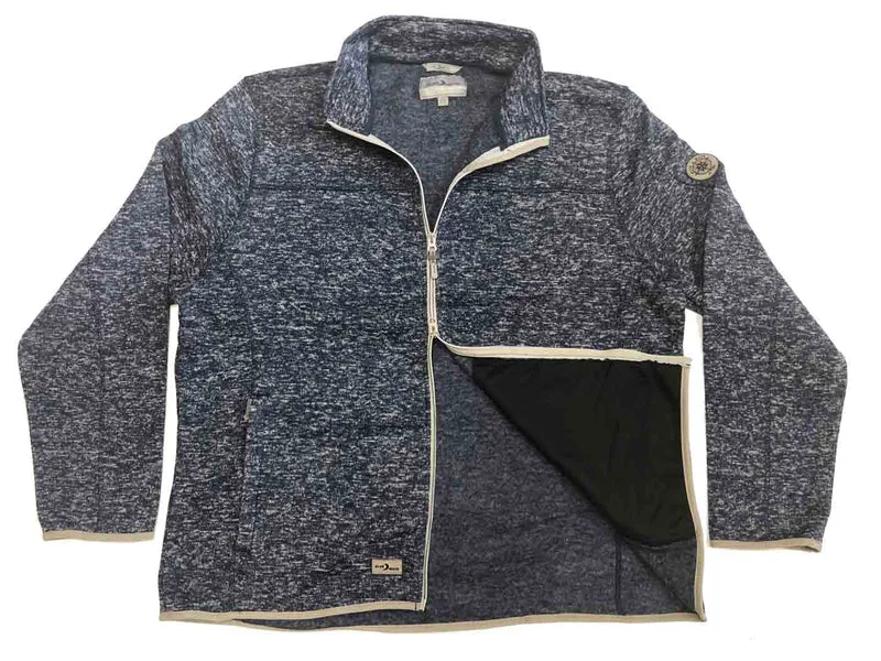 BlueWave Strick-Fleece-Jacke Herren Übergröße 4XL-8XL Anthrazit Navy wärmend