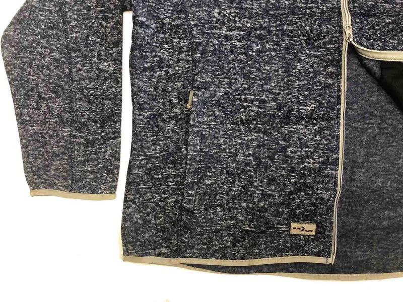 BlueWave Strick-Fleece-Jacke Herren Übergröße 4XL-8XL Anthrazit Navy wärmend