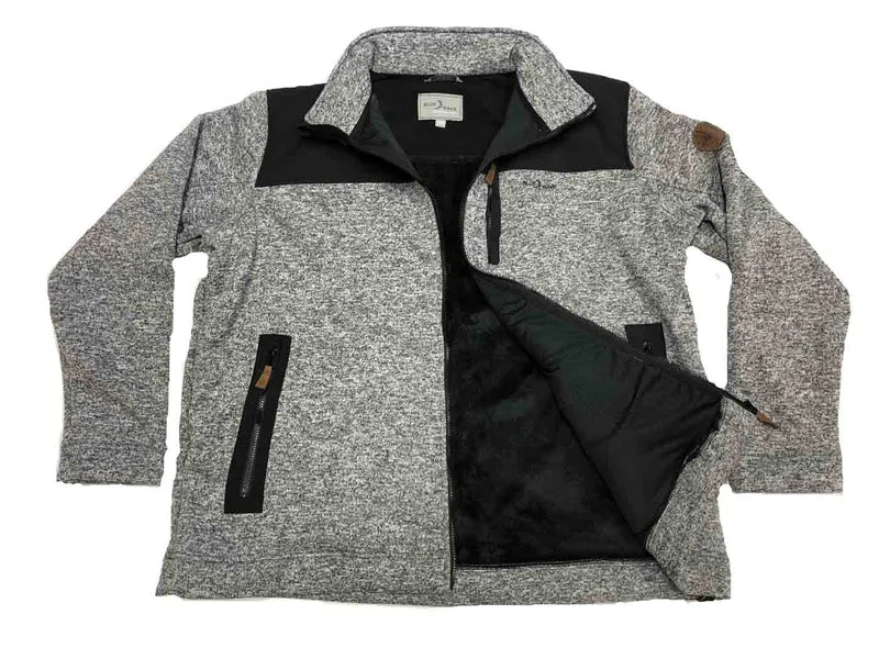 BlueWave Strick Fleecejacke Herren Übergröße 4XL-8XL Grau