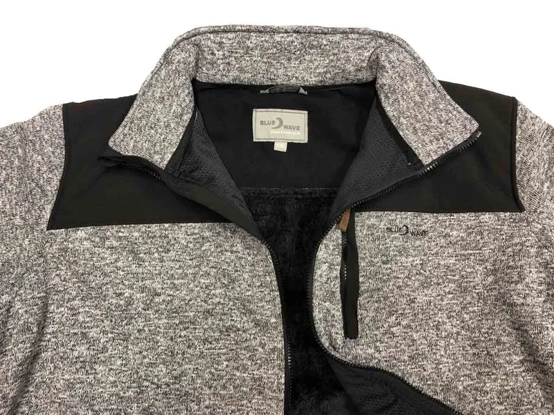 BlueWave Strick Fleecejacke Herren Übergröße 4XL-8XL Grau