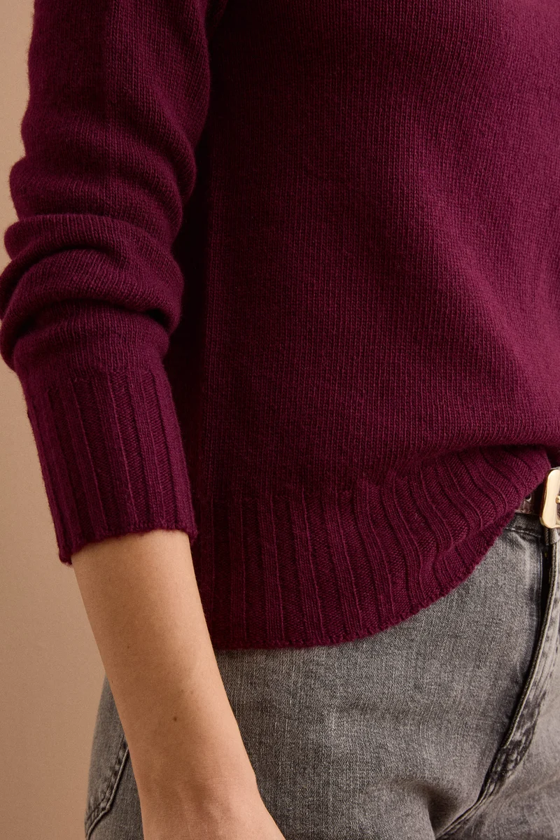 Girocollo da Donna in Lana Merino - BORDEAUX