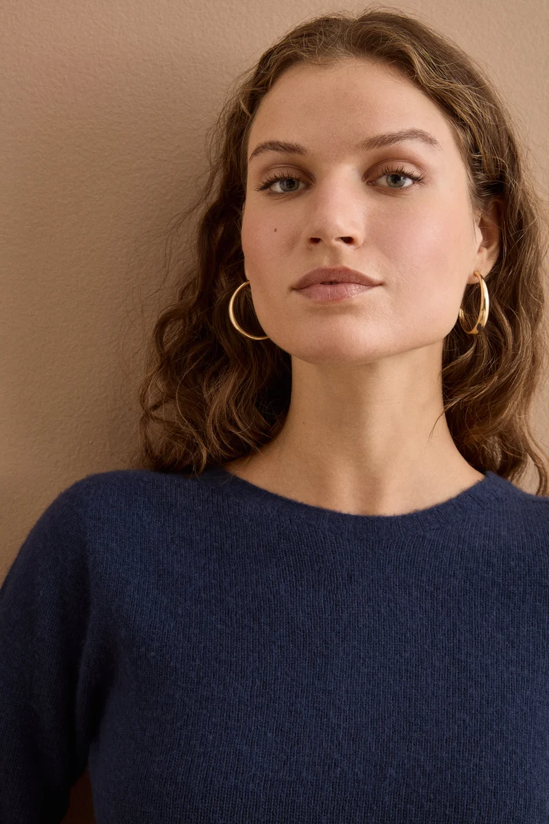 Girocollo da Donna in Lana Merino - BLU