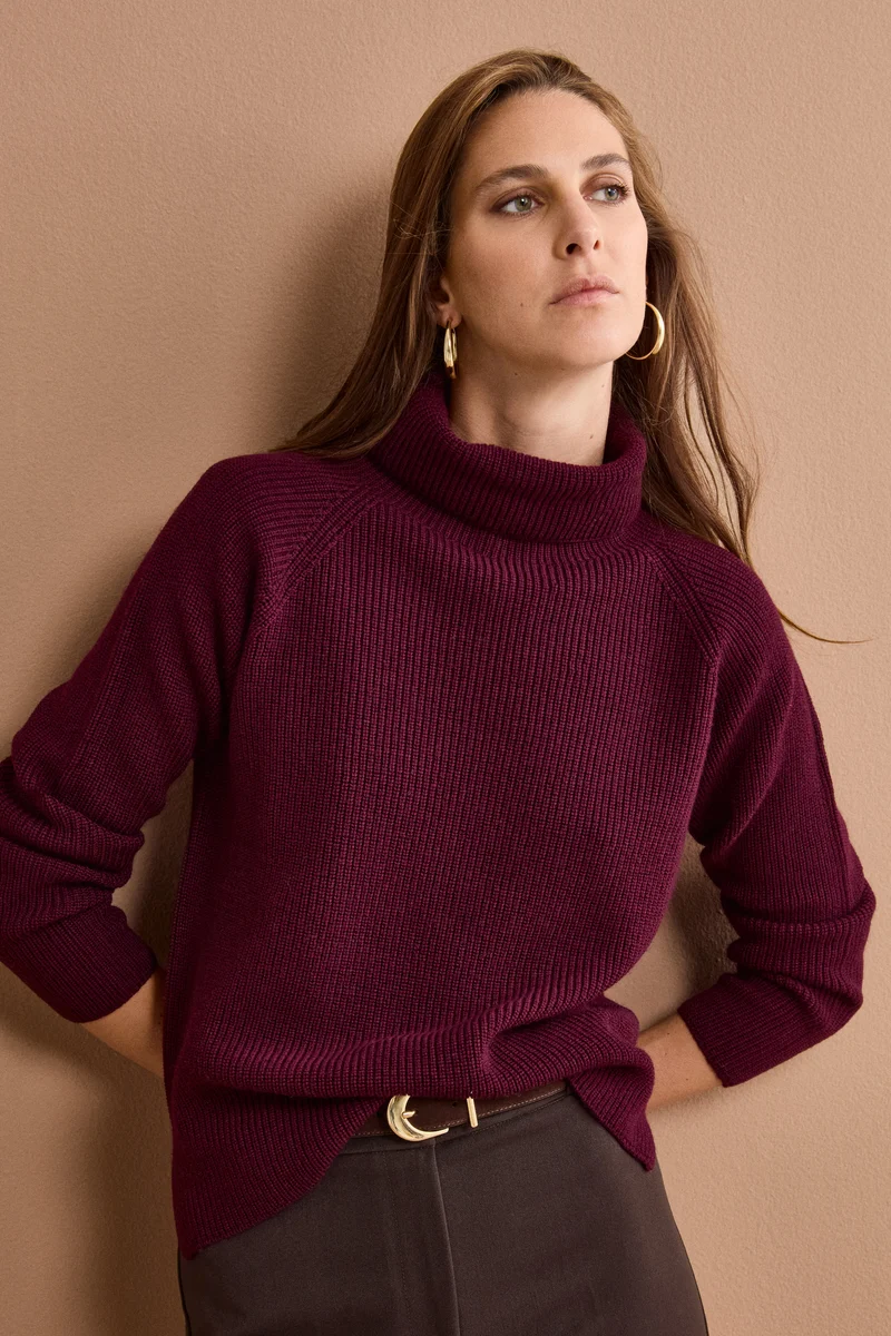 Dolcevita Over in Lana Merino a Costa Inglese - BORDEAUX