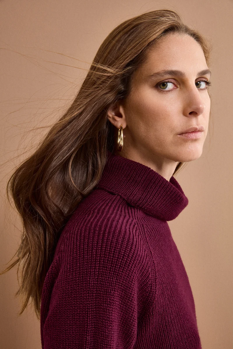 Dolcevita Over in Lana Merino a Costa Inglese - BORDEAUX