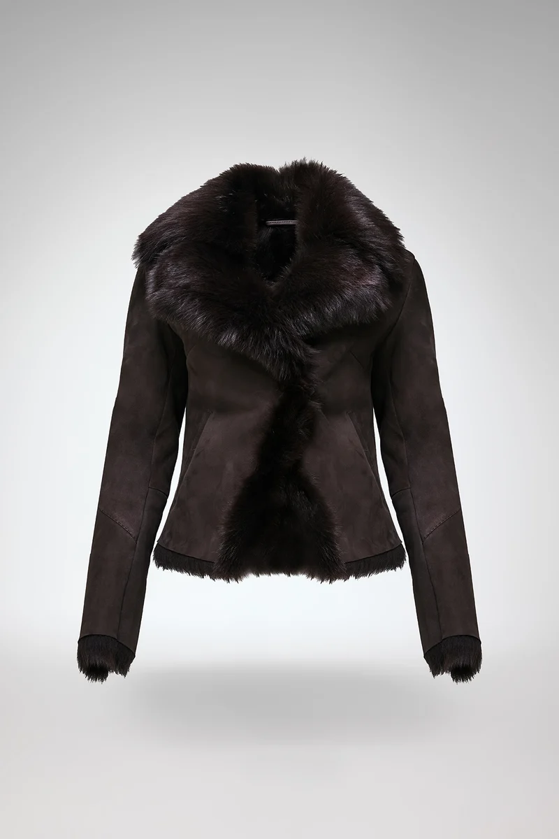 Aurora - Braune Lammfelljacke