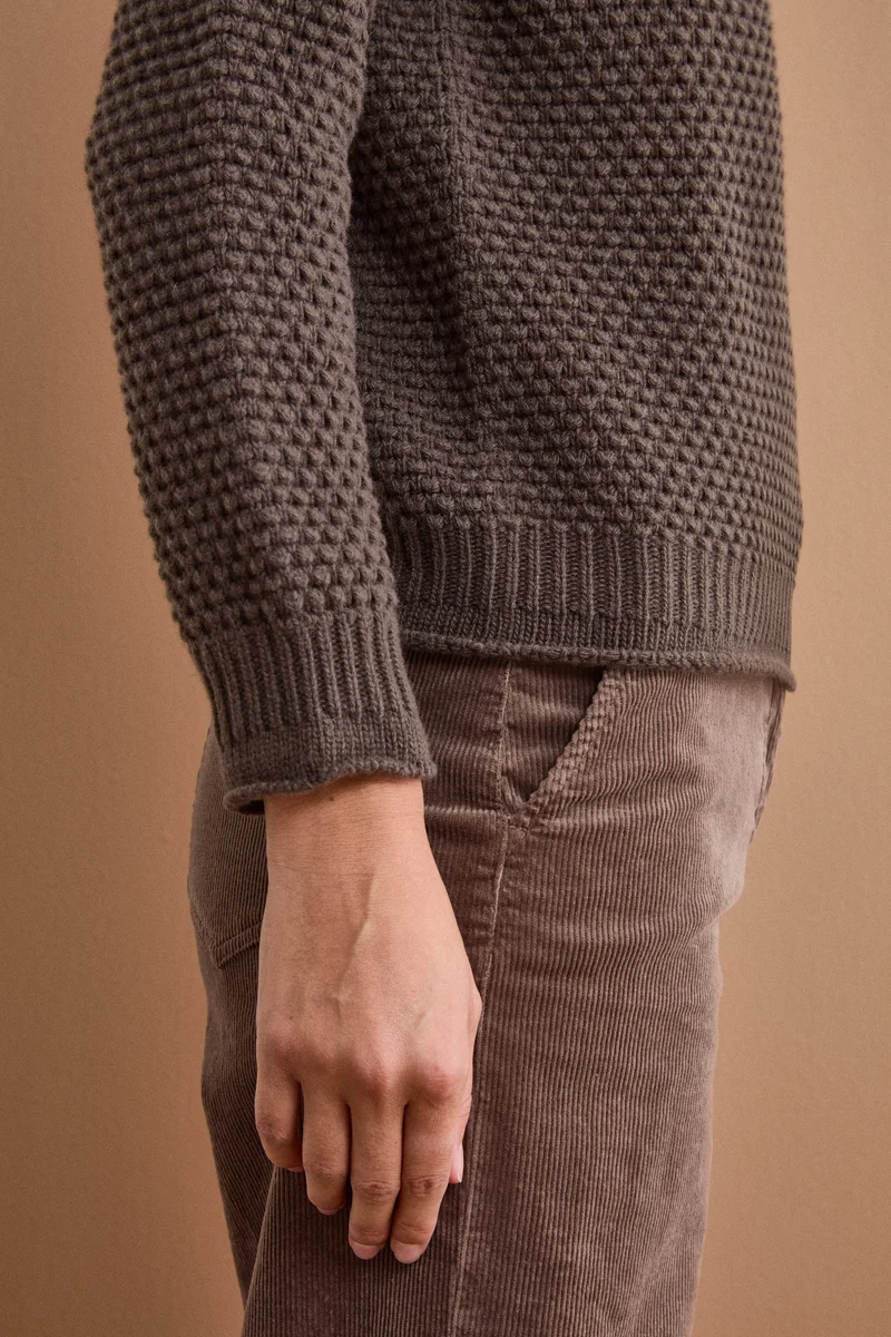 Maglia Girocollo in Lana e Cashmere Regular Fit - VISONE
