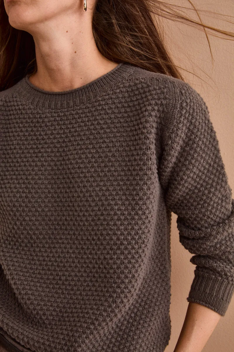 Maglia Girocollo in Lana e Cashmere Regular Fit - VISONE