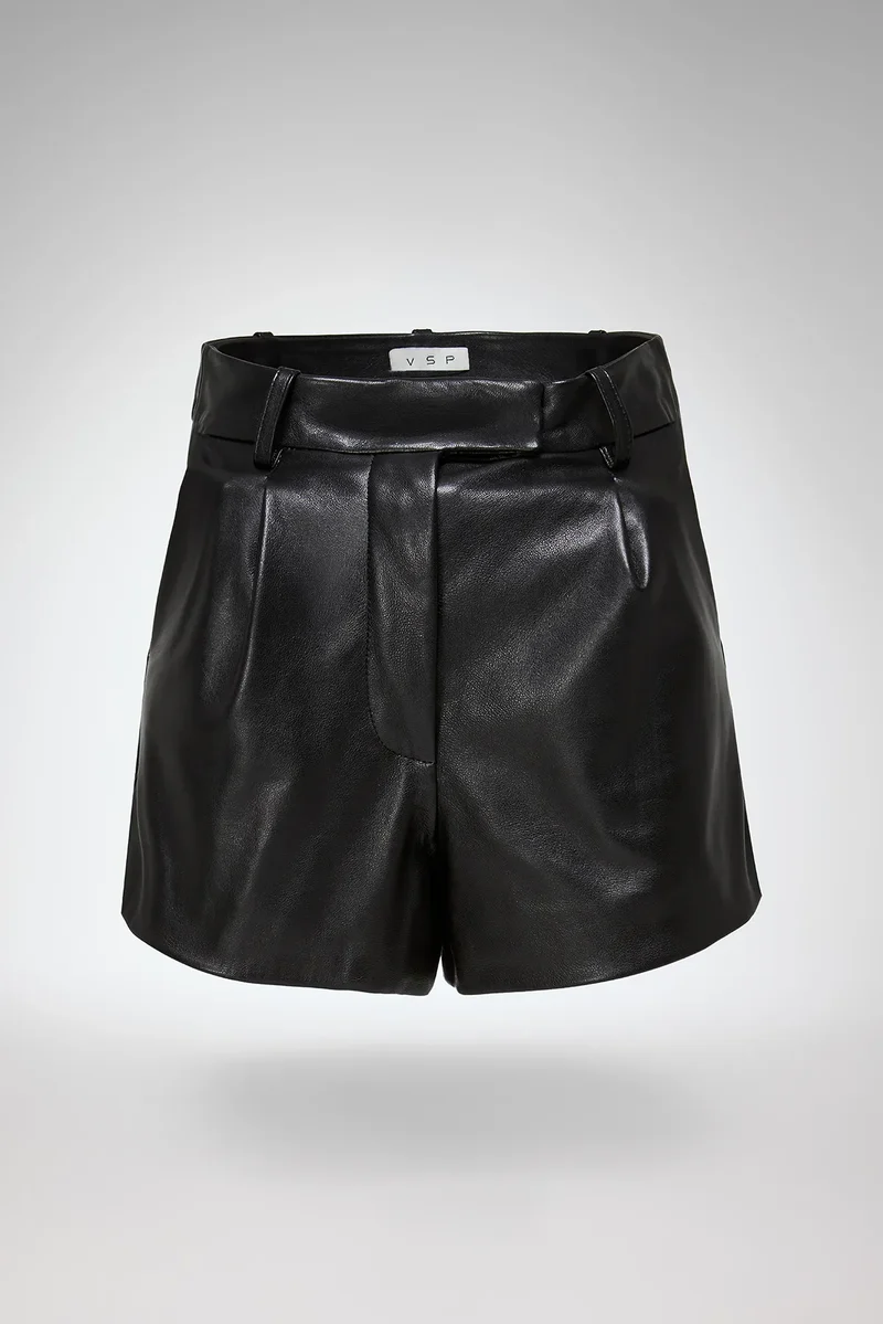 Colette – Schwarze Leder-Shorts