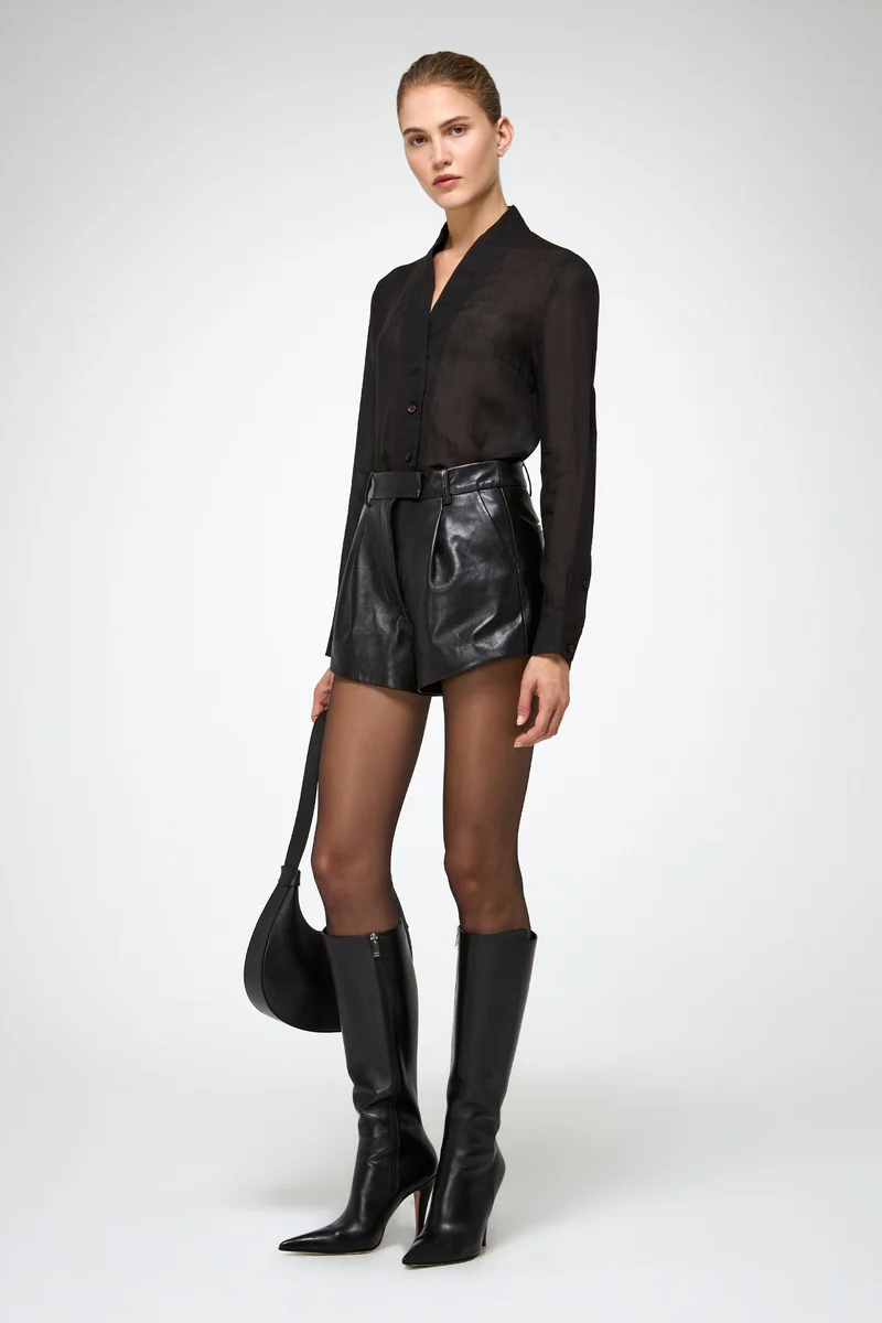 Colette – Schwarze Leder-Shorts