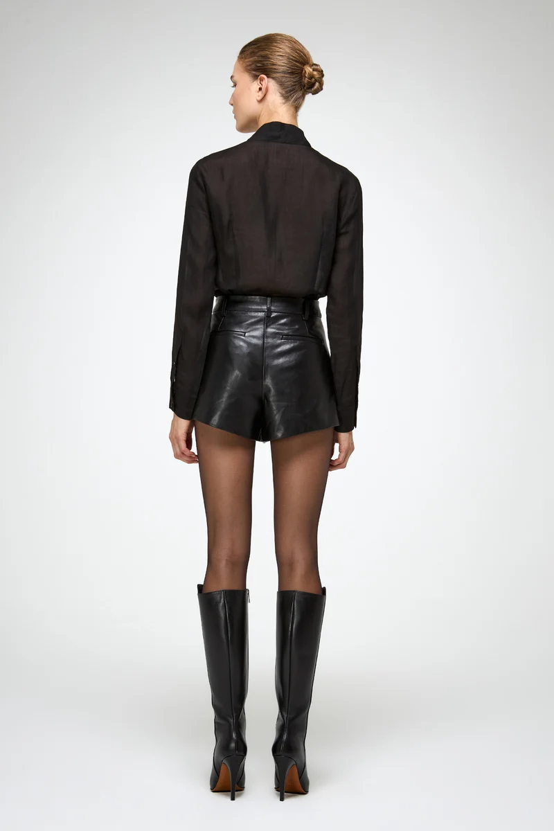 Colette – Schwarze Leder-Shorts