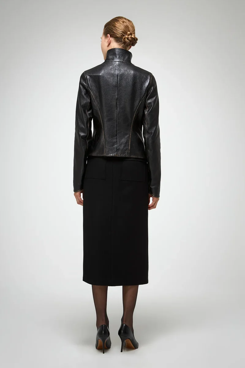 Edna – Schwarze Lederjacke