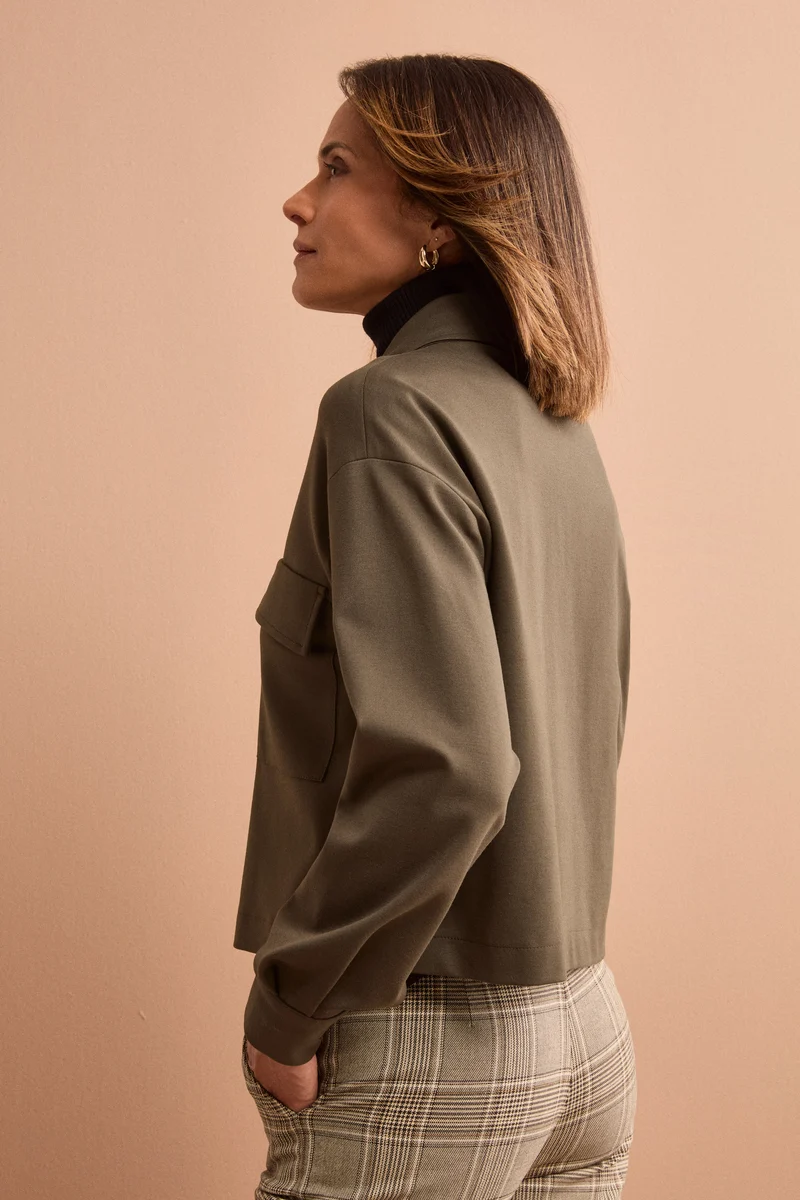 Giacca Overshirt Sfoderata Regular Fit - VERDE MILITARE