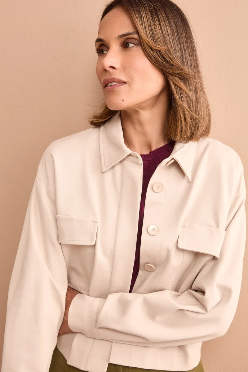 Giacca Overshirt Sfoderata Regular Fit - SABBIA