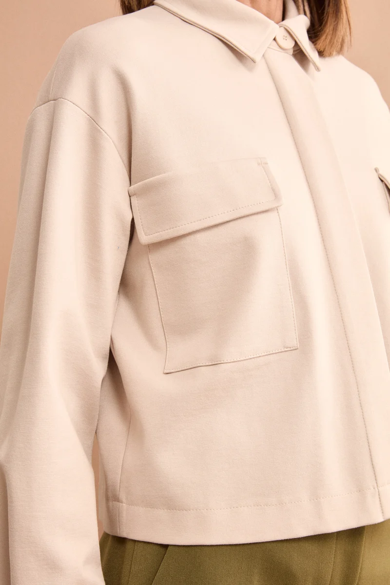 Giacca Overshirt Sfoderata Regular Fit - SABBIA