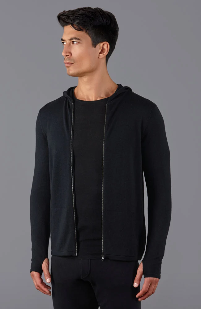 Schwerer Herren-Merino-Activewear-Kapuzenpullover