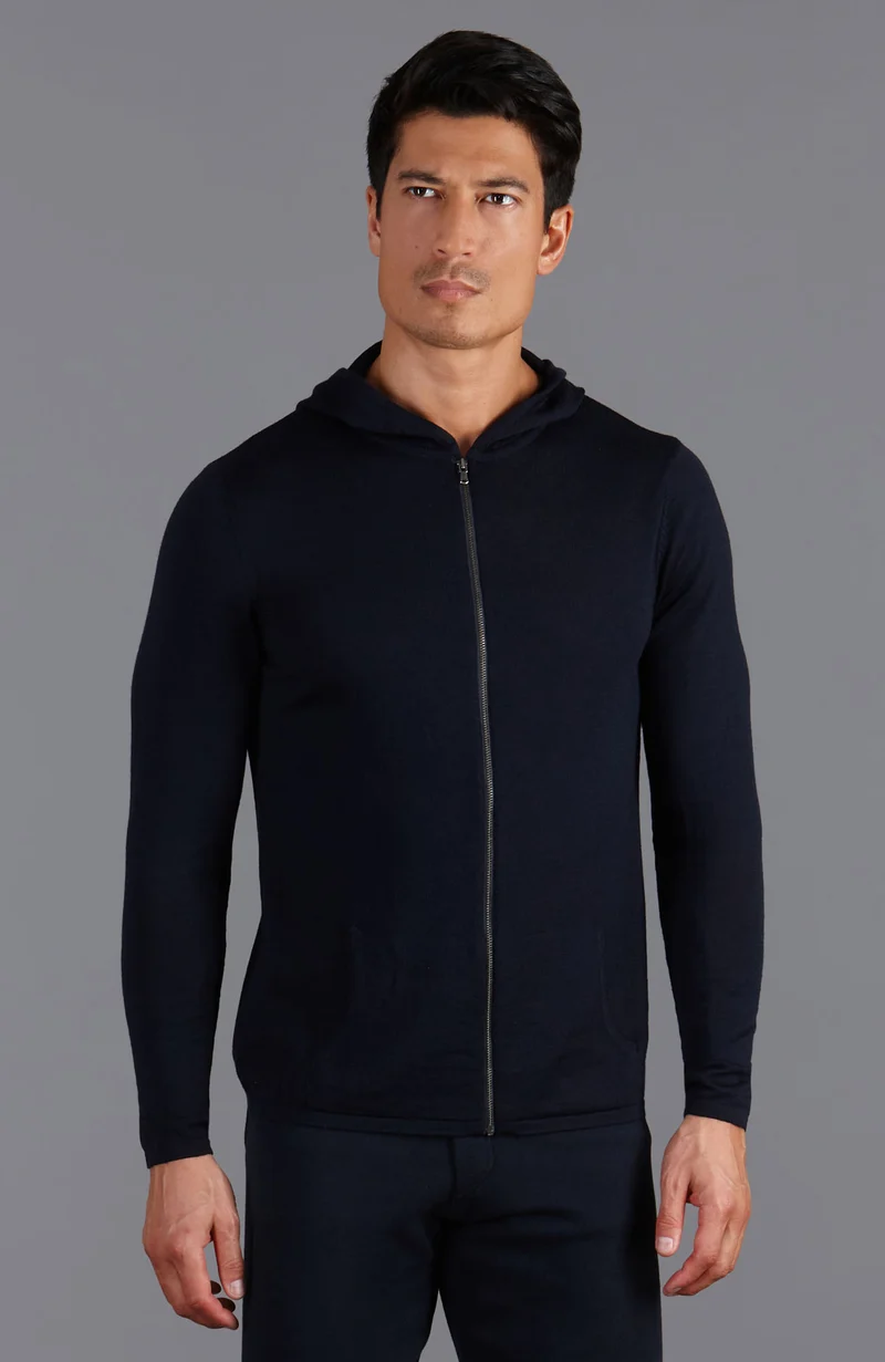 Schwerer Herren-Merino-Activewear-Kapuzenpullover