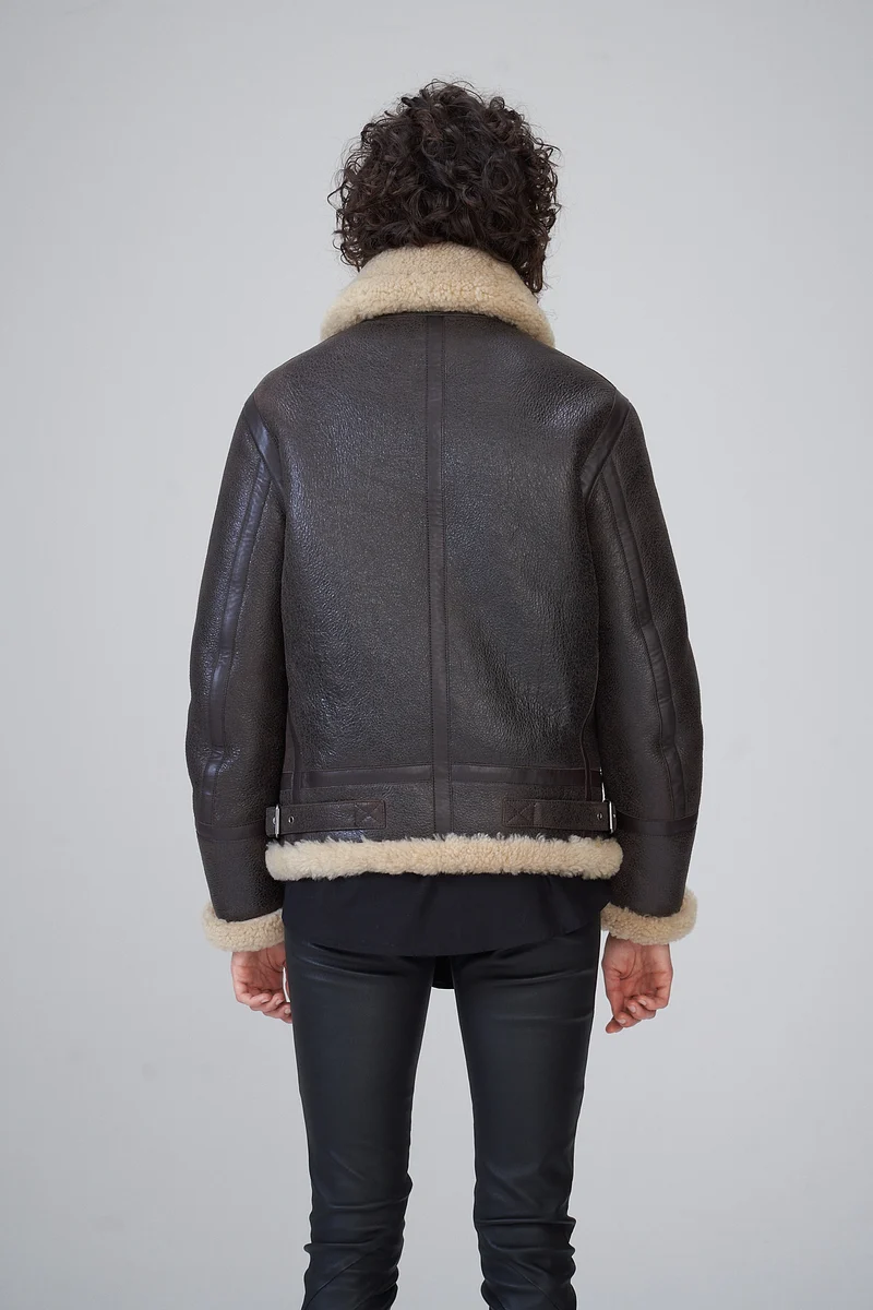 Braune LammfellJacke