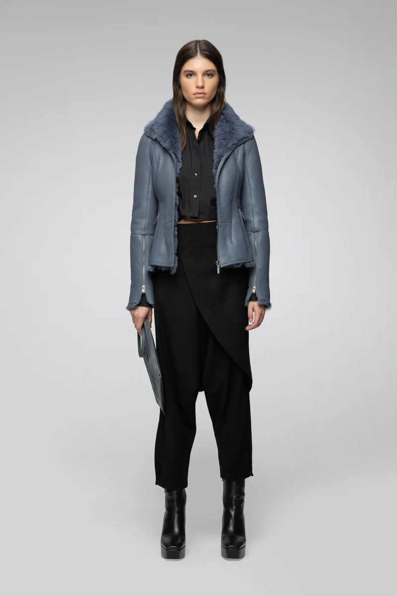 Indigo Lammfelljacke