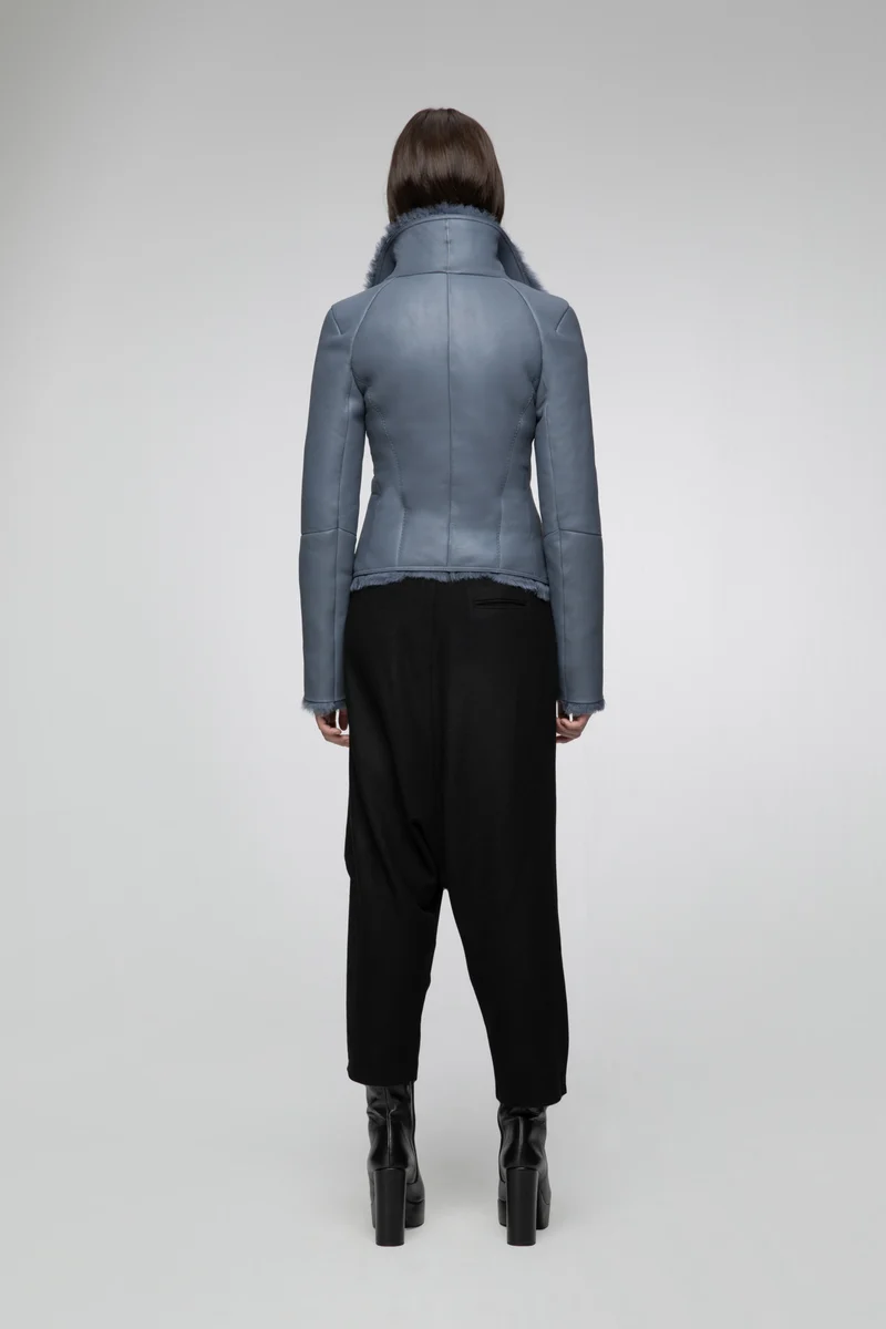 Indigo Lammfelljacke