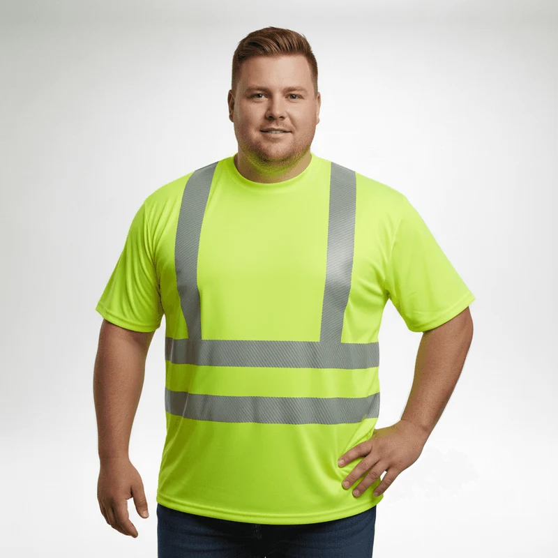 BigTiger Warn-T-Shirt Herren Übergröße 3XL-10XL, Gelb, Orange