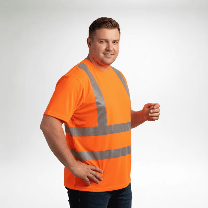 BigTiger Warn-T-Shirt Herren Übergröße 3XL-10XL, Gelb, Orange