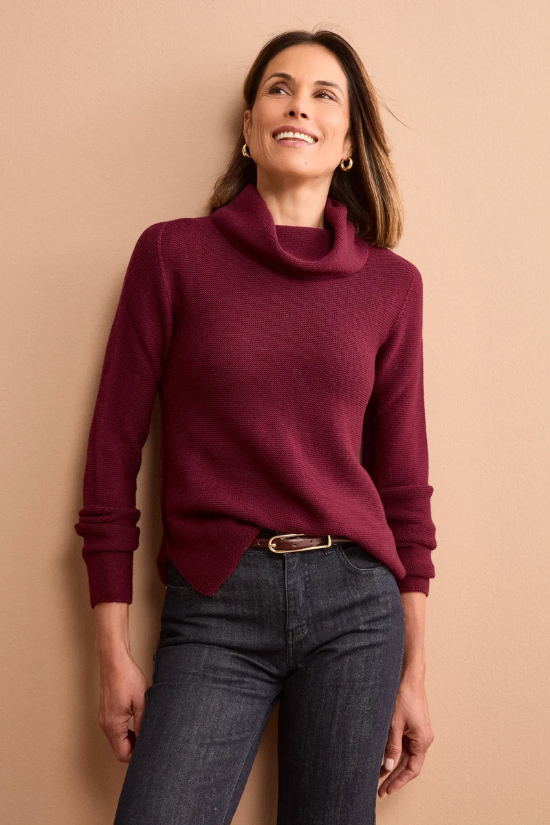 Maglia con Spacchi in Lana Merino - BORDEAUX