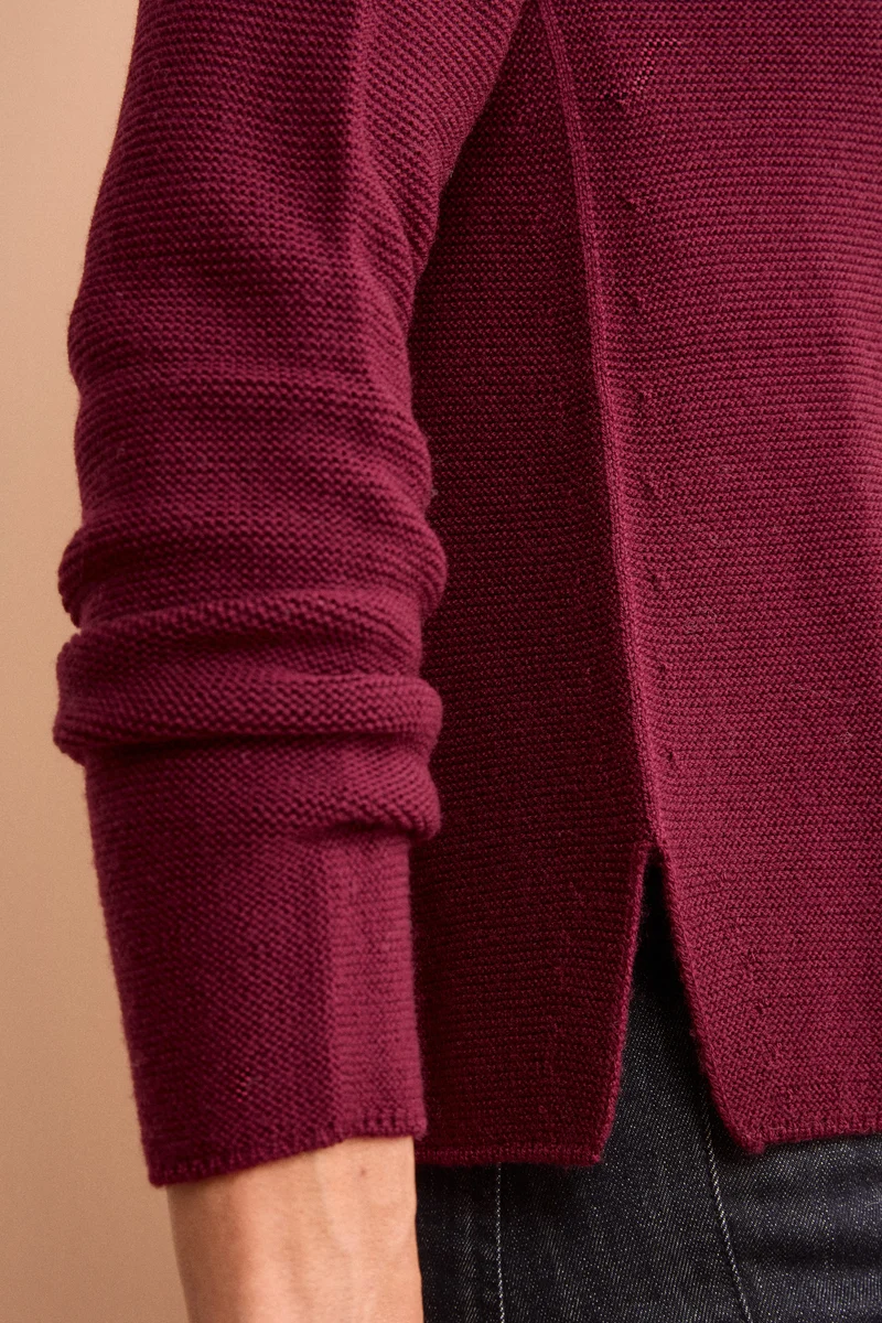 Maglia con Spacchi in Lana Merino - BORDEAUX