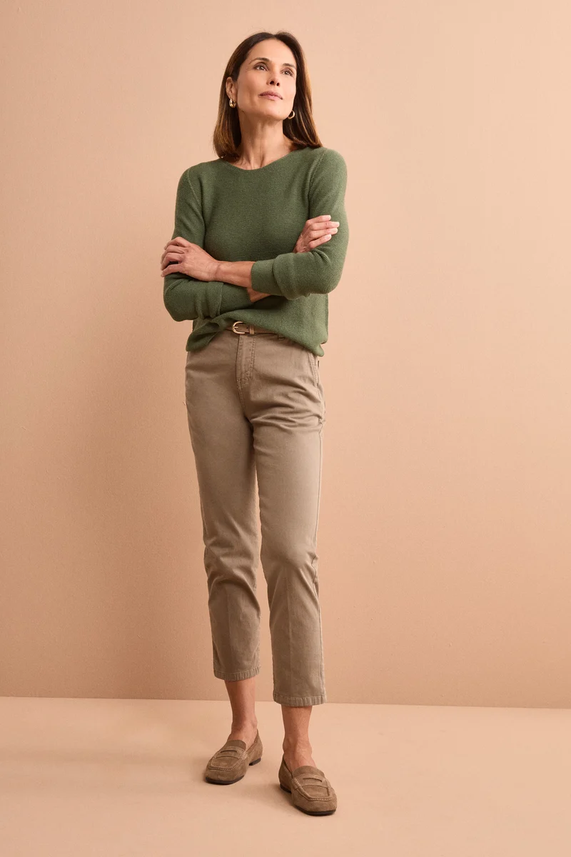 Maglia Barchetta in Lana Merino - VERDE MILITARE