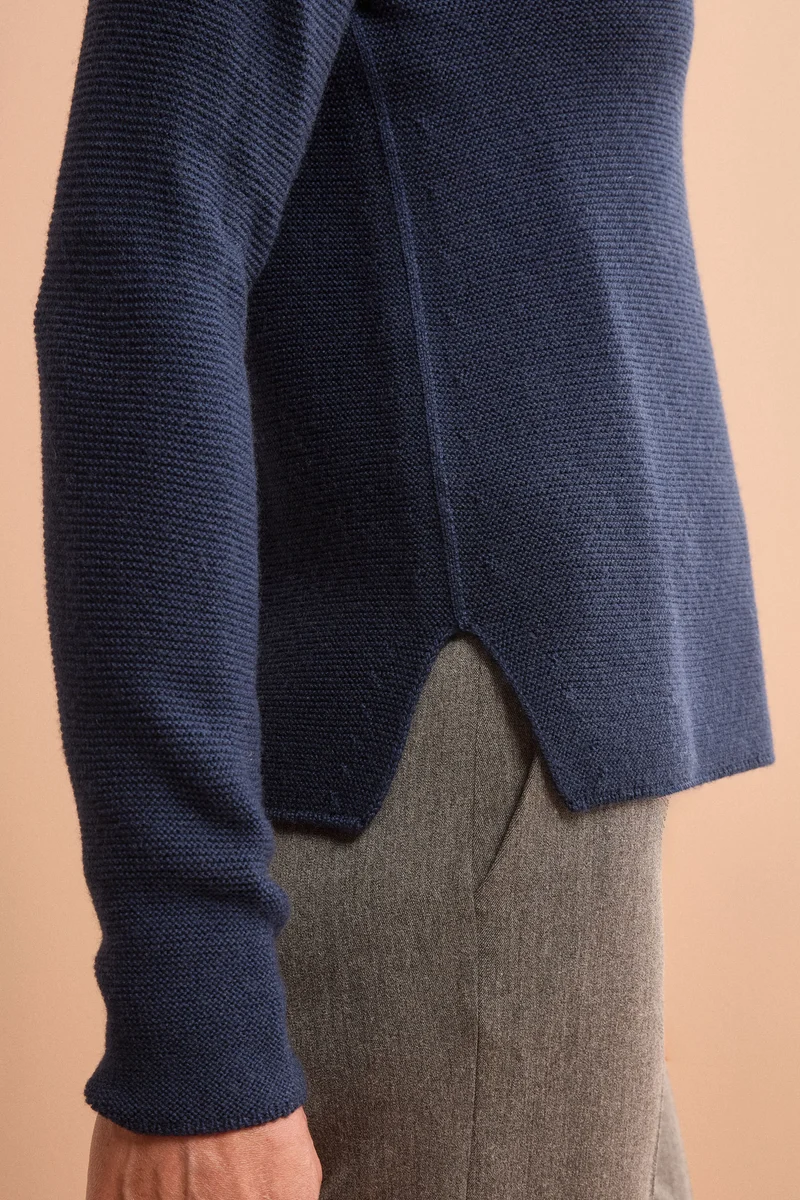 Maglia Barchetta in Lana Merino - NAVY