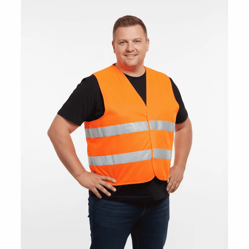 BigTiger Warnweste Herren Übergröße 2XL-10XL, Orange, Gelb