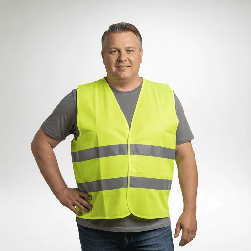 BigTiger Warnweste Herren Übergröße 2XL-10XL, Orange, Gelb