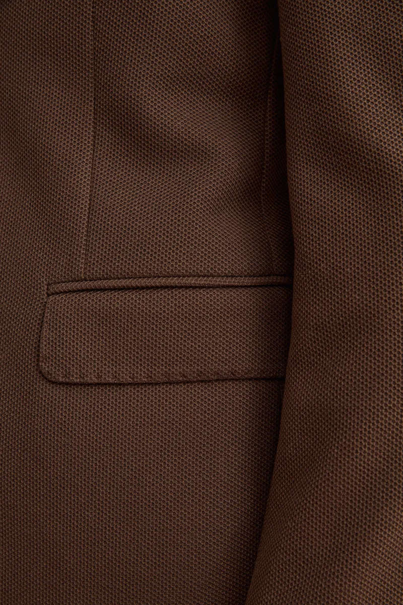 Giacca Semifoderata Comfort Fit Monopetto - MARRONE