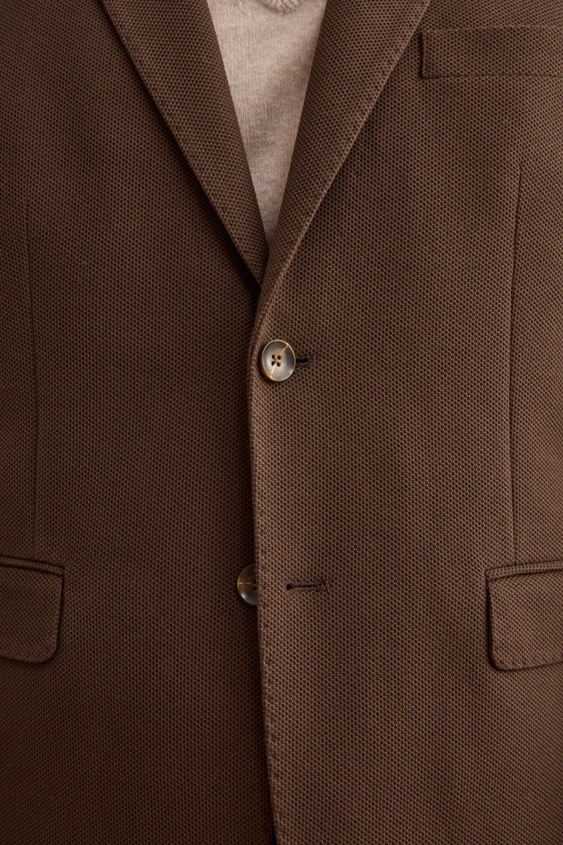 Giacca Semifoderata Comfort Fit Monopetto - MARRONE