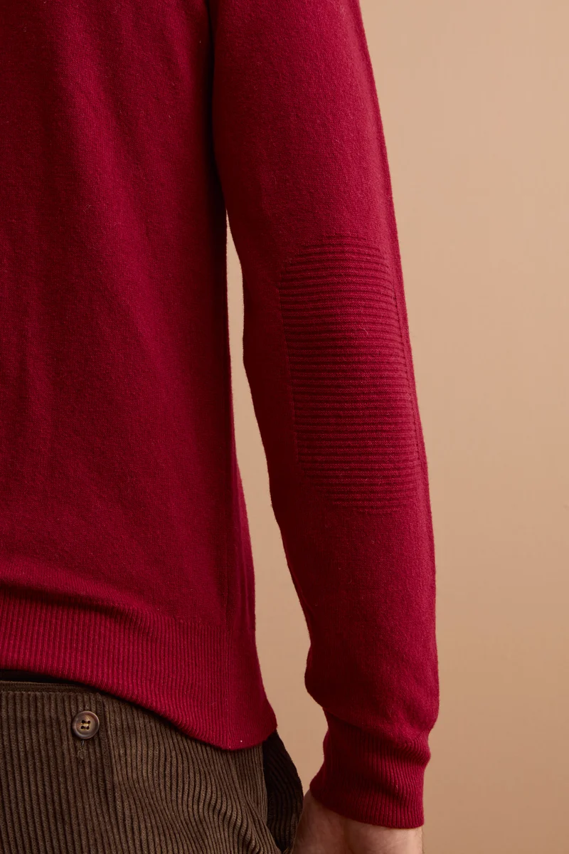 Maglia Girocollo in Pura Lana Merino - ROSSO