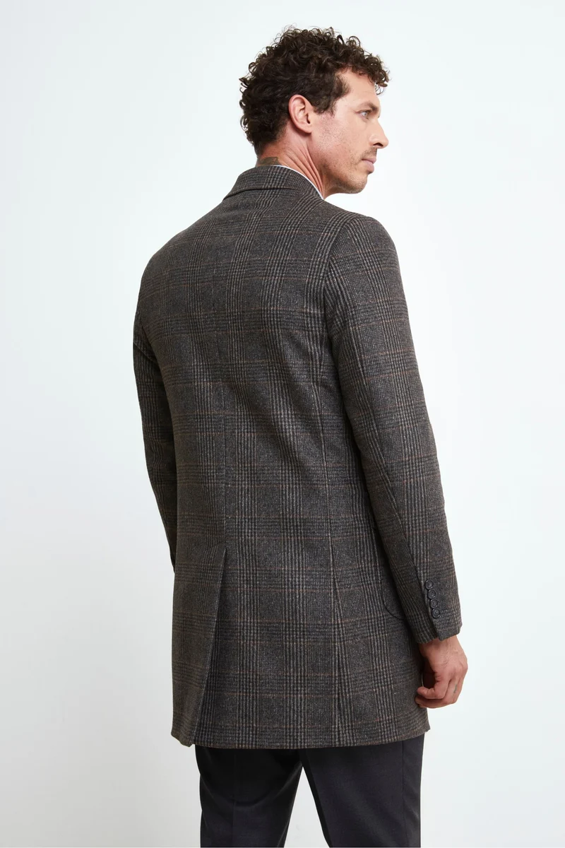 Cappotto Check in Lana e Cashmere - MARRONE QUADRI