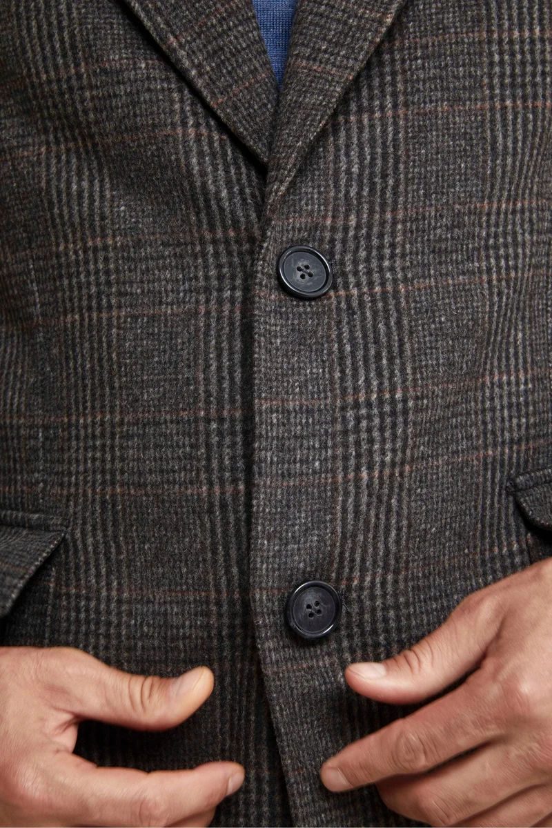 Cappotto Check in Lana e Cashmere - MARRONE QUADRI