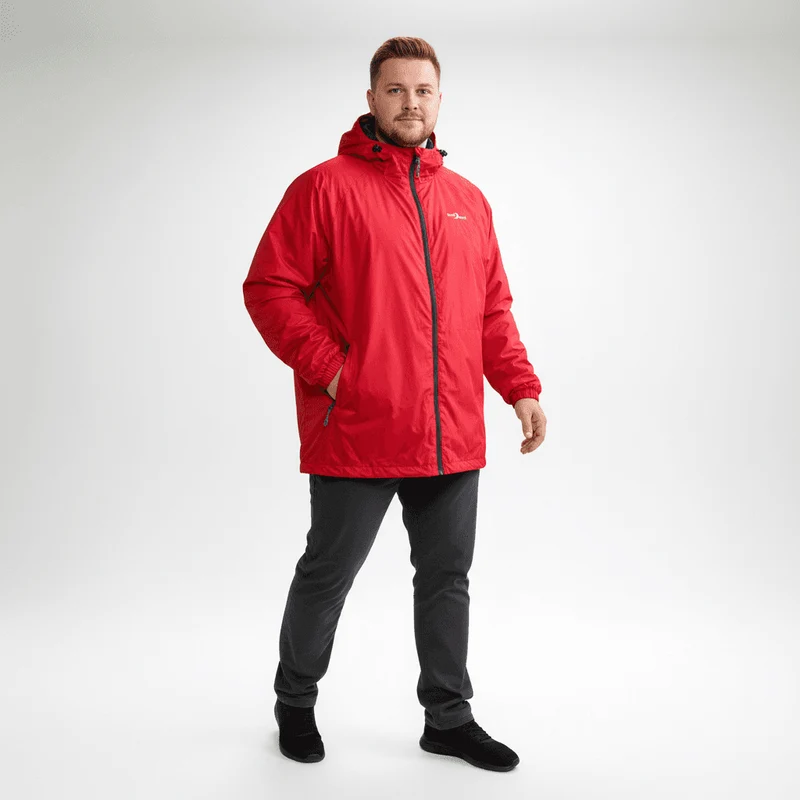 BlueWave Regenjacke Herren Übergröße 4XL-8XL Schwarz Navy Royal Rot wasserdicht