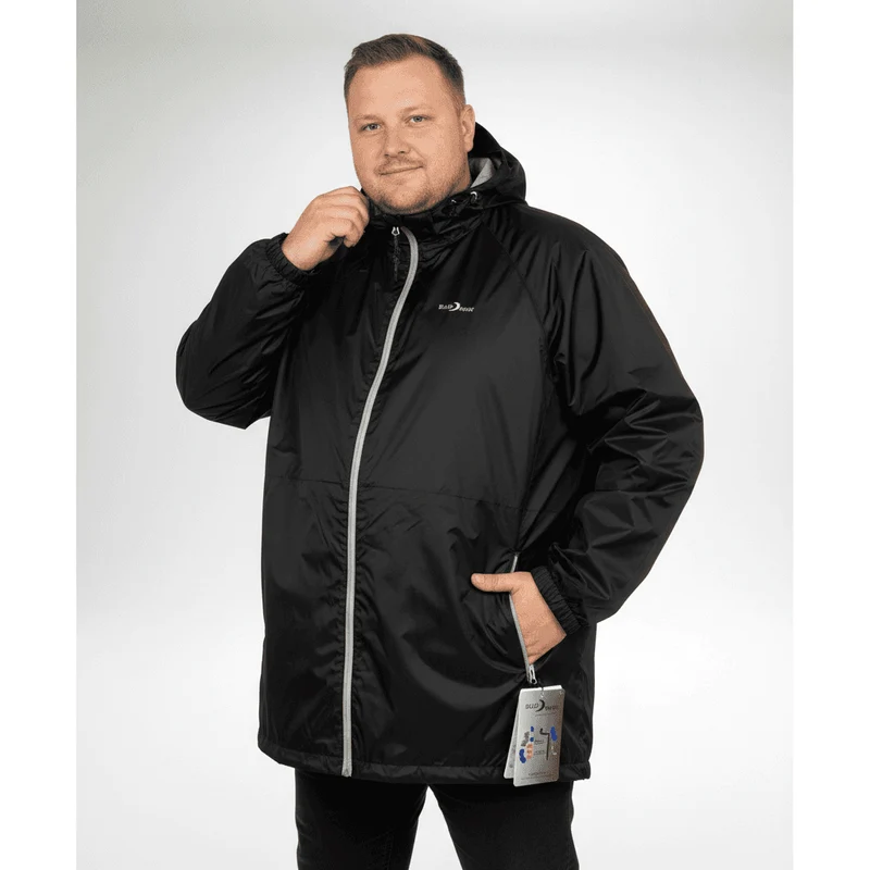 BlueWave Regenjacke Herren Übergröße 4XL-8XL Schwarz Navy Royal Rot wasserdicht