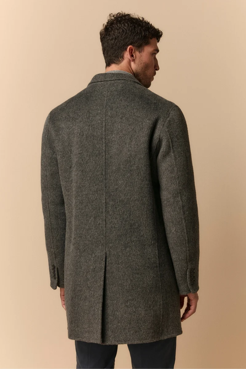 Cappotto in Lana con Gilet in Piuma - GRIGIO SCURO