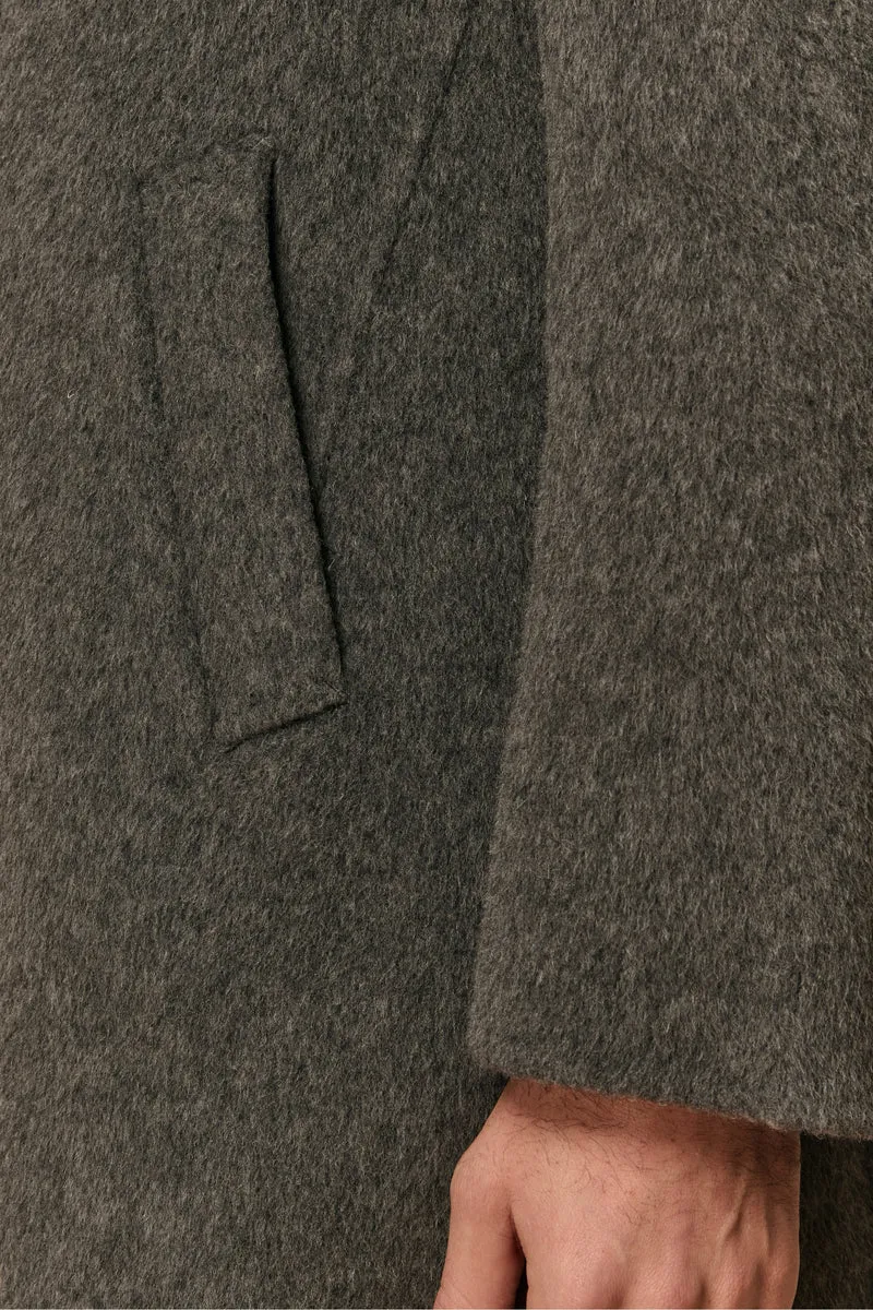 Cappotto in Lana con Gilet in Piuma - GRIGIO SCURO