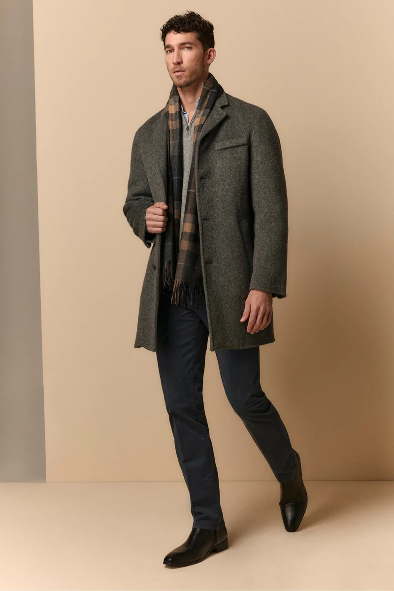Cappotto in Lana con Gilet in Piuma - GRIGIO SCURO