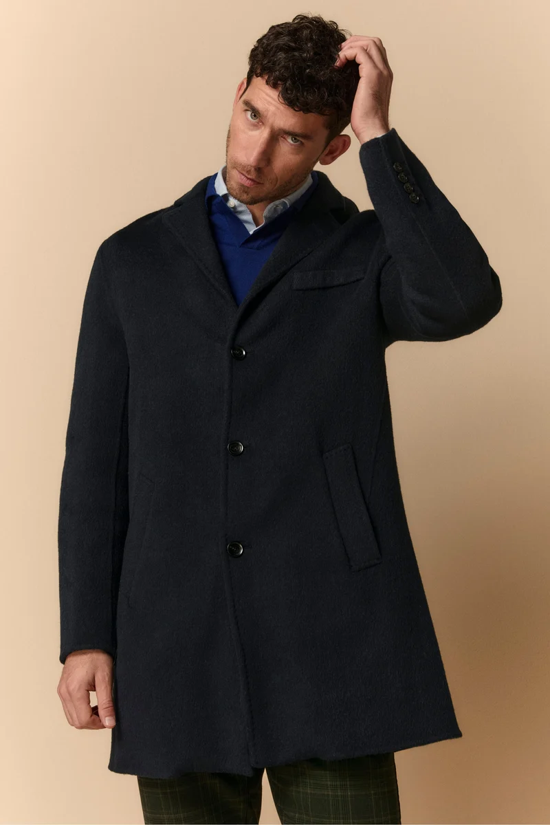 Cappotto in Lana con Gilet in Piuma - BLU
