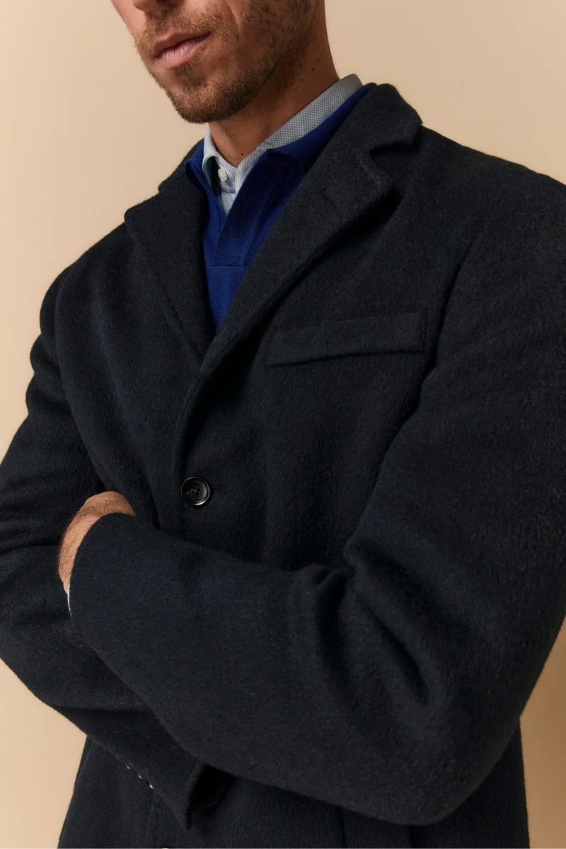 Cappotto in Lana con Gilet in Piuma - BLU