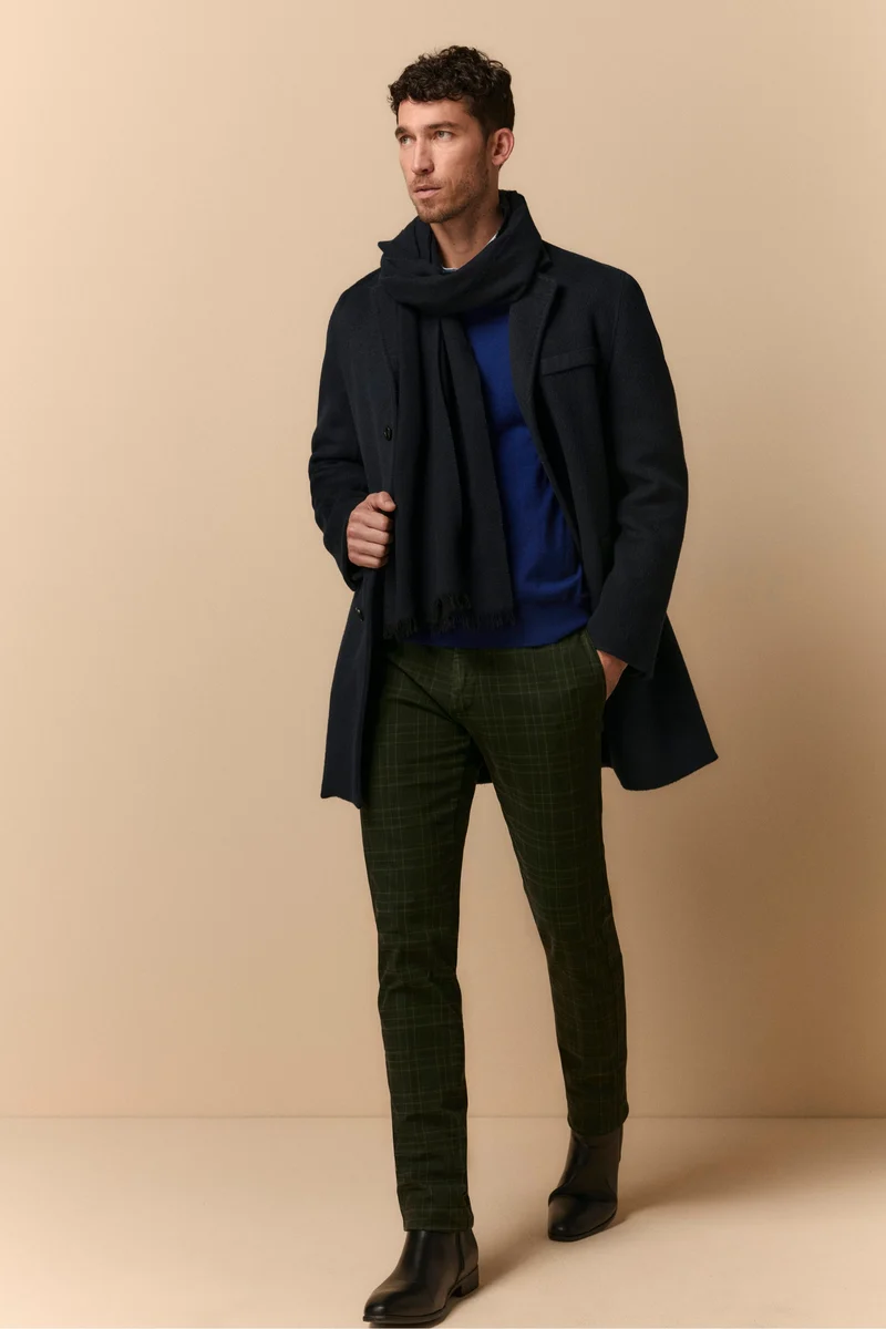 Cappotto in Lana con Gilet in Piuma - BLU