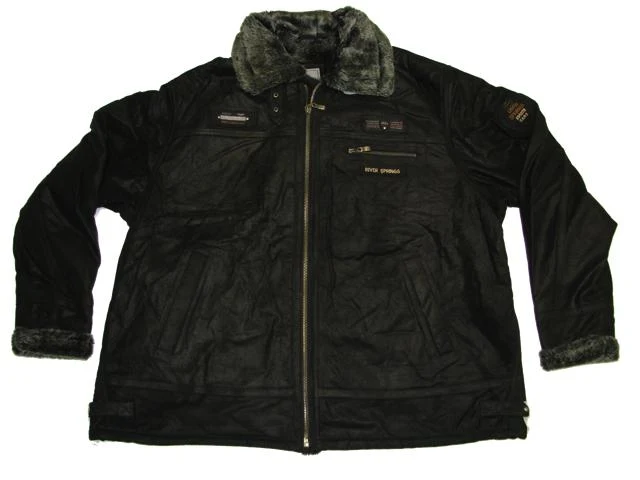 Allsize Leder-Jacke Herren Übergröße 3XL-5XL Schwarz