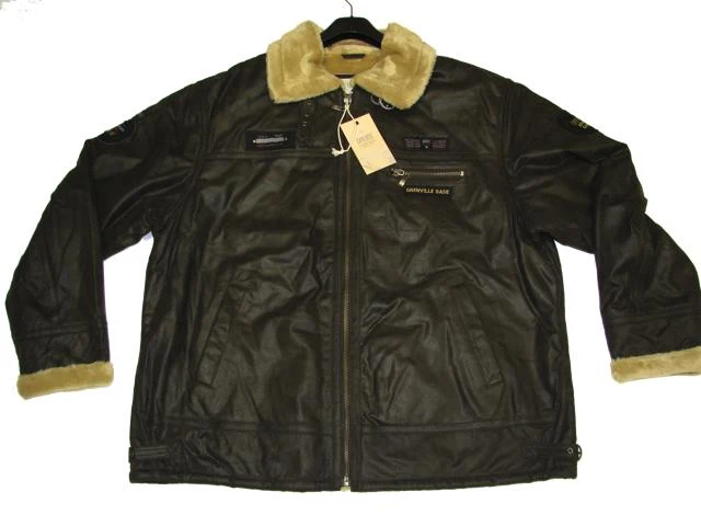 Allsize Leder-Jacke Herren Übergröße 3XL-5XL Braun